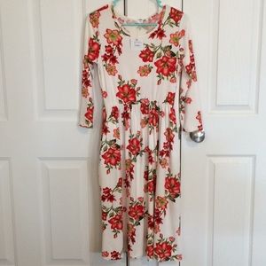 Floral print long sleeve dress